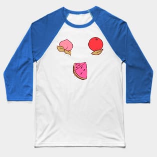 Peach Orange and Watermelon Baseball T-Shirt